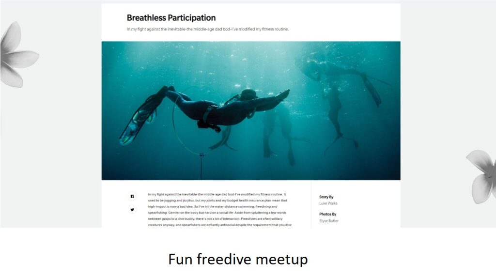 Social freediving on Oahu, Hawaii for beginners, photographers and kids at heart.